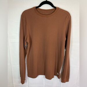 Vuori Men's Waffle Hazelnut Crew Thermal Shirt Long Sleeve